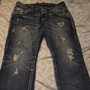 Rock Revival Distressed Black Boot Cut Jeans